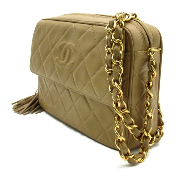 Chanel Shoulder Beige Lambskin Chain Tassel - Picture 1 of 10